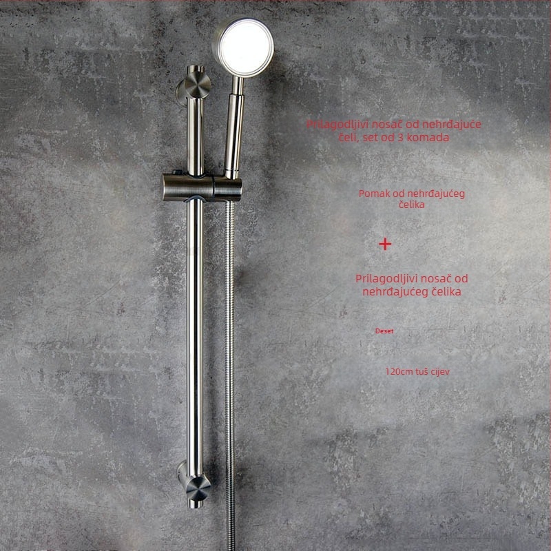 Nehrđajući čelični tuš miješivač s otvorenom ugradnjom, keramički disk ventila, 0-100°C, 1.6 MPa, navojni priključci