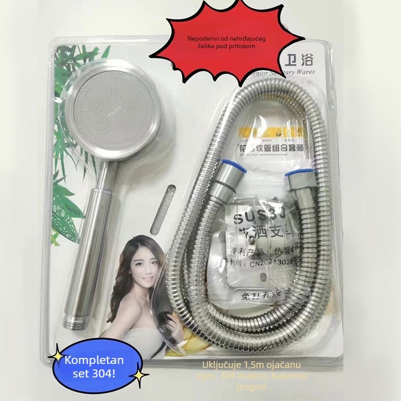 Nehrđajući čelični tuš miješivač s otvorenom ugradnjom, keramički disk ventila, 0-100°C, 1.6 MPa, navojni priključci