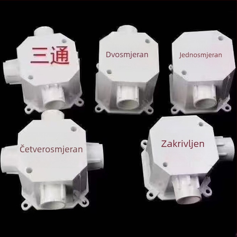 PVC oktogonalna ugrađena kutija za spojnice, model 60-70-80-100, debljina zida 2,5 mm, razred AAAAA