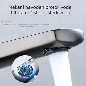 Baterija za umivaonik od bakra s izvlačnim mlazom, jednoručna, keramički uložak