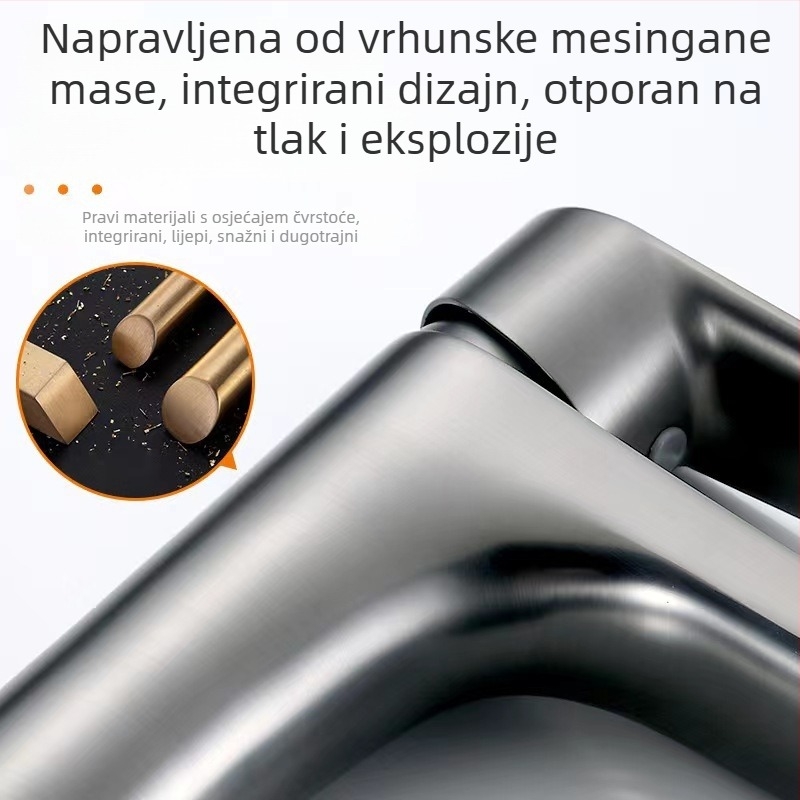 Baterija za umivaonik od bakra s izvlačnim mlazom, jednoručna, keramički uložak