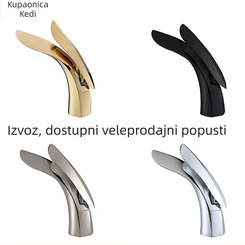 Slavina za umivaonik u kupaonici, model 0909, cinkova legura, 0–90°C, nominalni tlak 12 MPa, keramički diskasti ventil