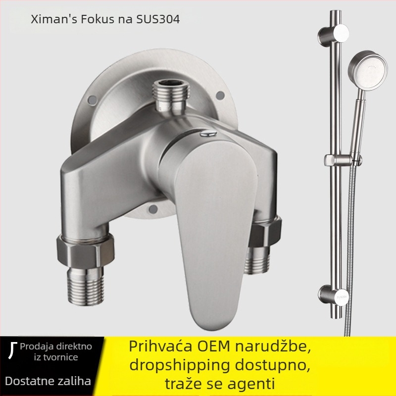 Tuš set od nehrđajućeg čelika 304, zidni montažni set, funkcija kišnica, model XMS-7101, radna temperatura 1–90°C