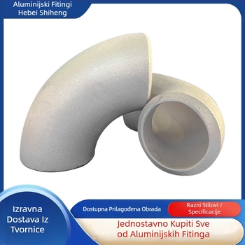 Aluminijski zavoj cijevi, zavareni, 90°, prilagođena debljina zida, otpornost na visoki tlak