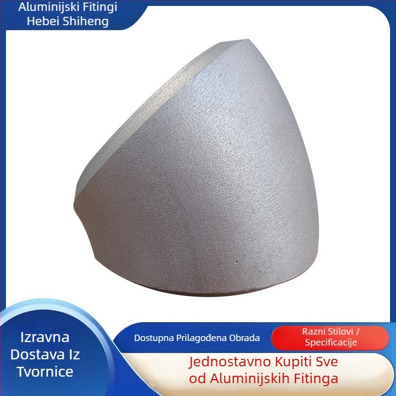 Aluminijski zavoj cijevi, zavareni, 90°, prilagođena debljina zida, otpornost na visoki tlak