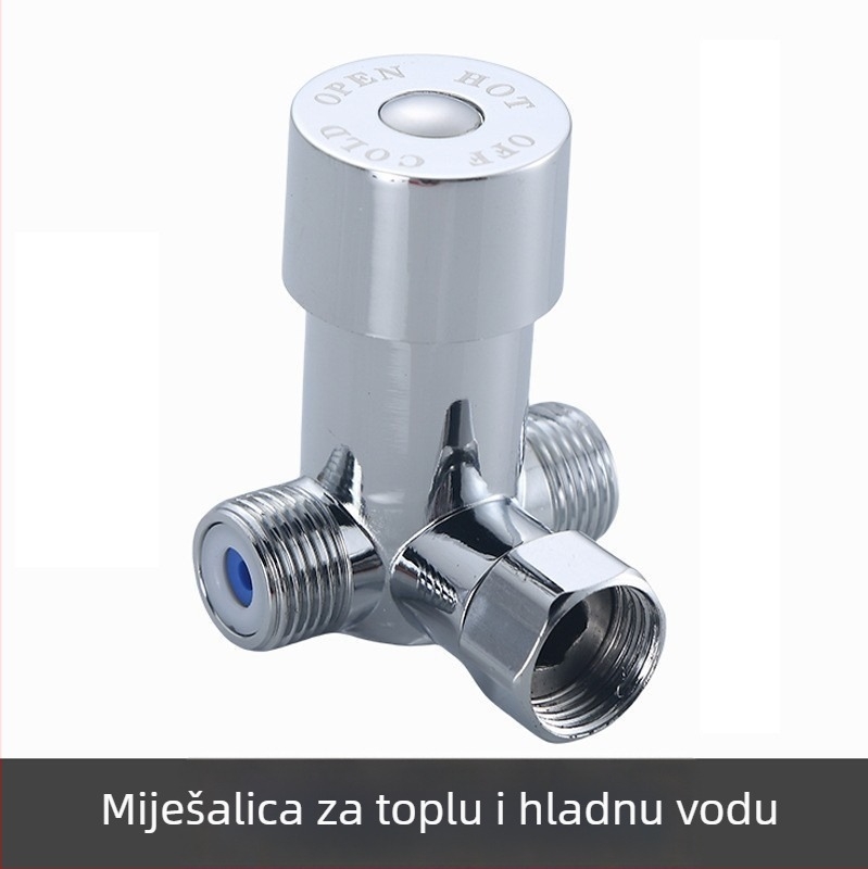 Indukcijski senzorni slavina za podmontirani umivaonik, bakreno tijelo, keramički disk ventil, 0-90°C