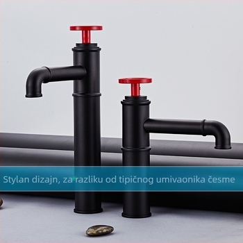 Bakreni miješac za umivaonik, model SG220, keramički jezgreni ventil, ulazno/izlazni promjeri G1/2, G3/8, G9/16