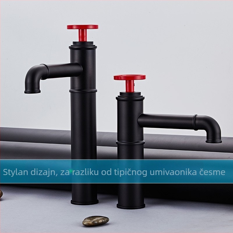 Bakreni miješac za umivaonik, model SG220, keramički jezgreni ventil, ulazno/izlazni promjeri G1/2, G3/8, G9/16