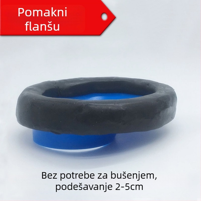 Prsten brtve za toaletni flange - pomak 3-5 cm; Materijal: plastika + guma; Ugradnja