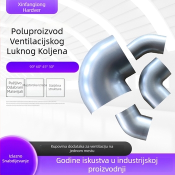 Ventilacijski kut s flanšom, polukutni segment, 90°/45°, nehrđajući čelik, prilagođena debljina zida, nestandardna klasa, dobra elastičnost