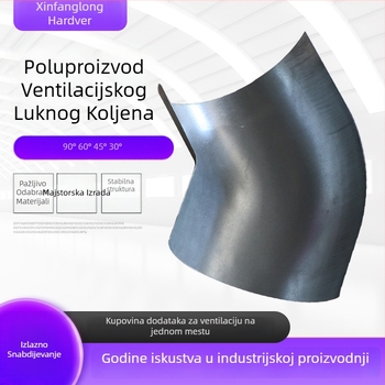 Ventilacijski kut s flanšom, polukutni segment, 90°/45°, nehrđajući čelik, prilagođena debljina zida, nestandardna klasa, dobra elastičnost