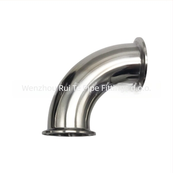 Nehrđajući čelik 90° koljeno za sanitarne cijevi, 3A standard, materijal 304/316, model 08, debljina stijenke 1,6 mm, otpornost na koroziju
