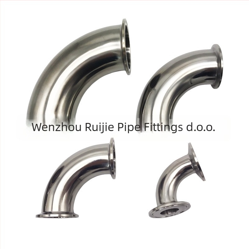 Nehrđajući čelik 90° koljeno za sanitarne cijevi, 3A standard, materijal 304/316, model 08, debljina stijenke 1,6 mm, otpornost na koroziju