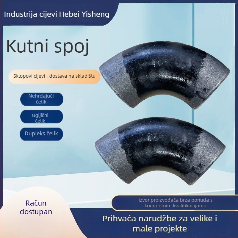 Ugljični čelični koljeno cijevi, otporno na koroziju; debljina zida 2–50 mm; promjer DN10–DN3000; prvi razred