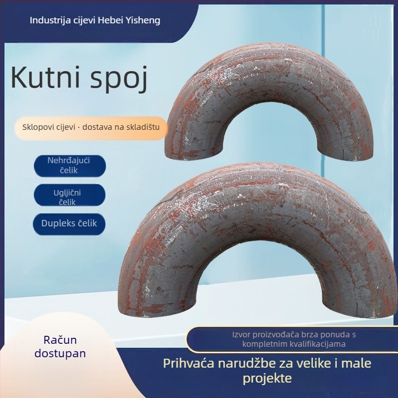 Ugljični čelični koljeno cijevi, otporno na koroziju; debljina zida 2–50 mm; promjer DN10–DN3000; prvi razred