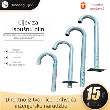 Krovna galvanizirana koljena cijev za ispušni sustav, ugljični čelik, klasa AAAAA, nacionalni standard, dobra elastičnost i otpornost na koroziju