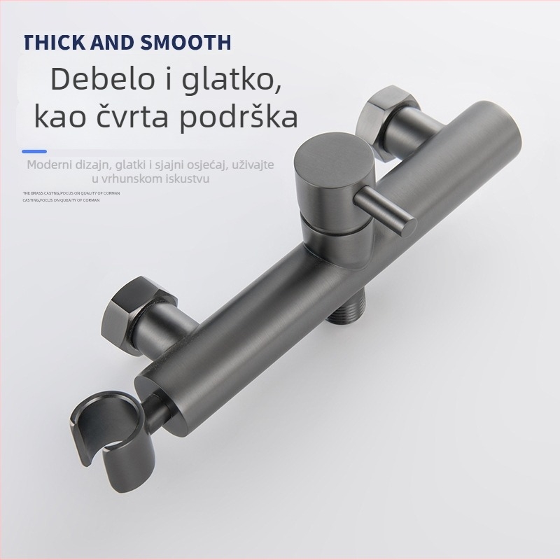 Zidni miješani tuš mixer, bakrenog materijala, keramički jezgreni, 0–90°C, 4 mm ulaz/izlaz