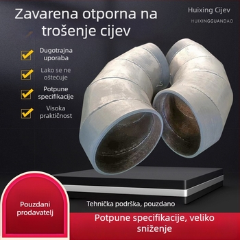 Zavarena dvometalna otporna na habanje koljeno cijev – čelik s ugljikom, DN15, Ø600, debljina zida 6+6 mm, visoka tlak otpornost, otpornost na koroziju, dobra elastičnost