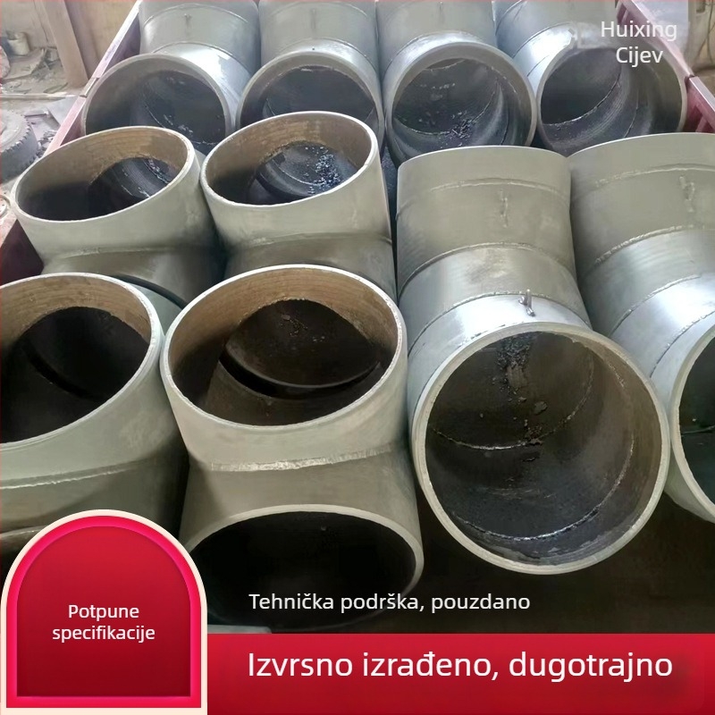 Zavarena dvometalna otporna na habanje koljeno cijev – čelik s ugljikom, DN15, Ø600, debljina zida 6+6 mm, visoka tlak otpornost, otpornost na koroziju, dobra elastičnost