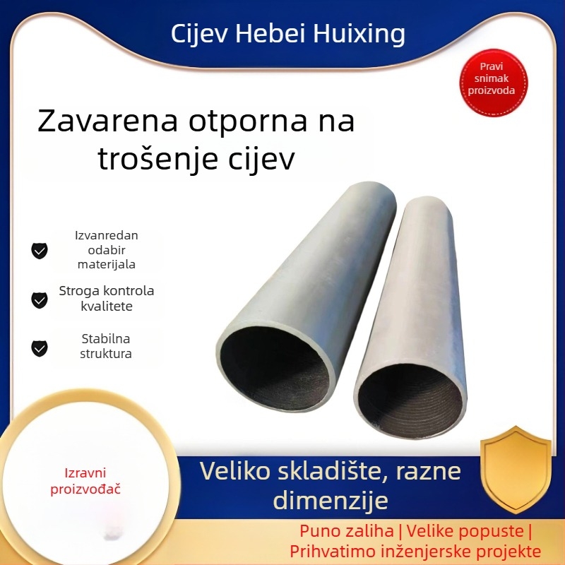 Zavarena dvometalna otporna na habanje koljeno cijev – čelik s ugljikom, DN15, Ø600, debljina zida 6+6 mm, visoka tlak otpornost, otpornost na koroziju, dobra elastičnost