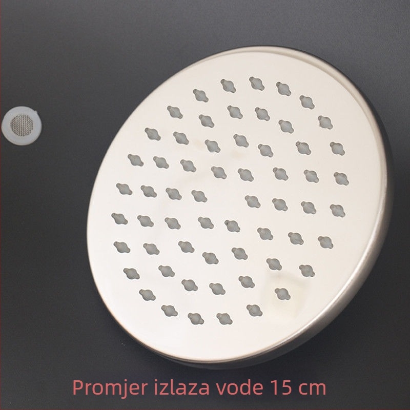 Tuš glava od nehrđajućeg čelika 304, zidna montaža, kišna funkcija, ušteda vode, elektroplatirani završetak, kineskog stila