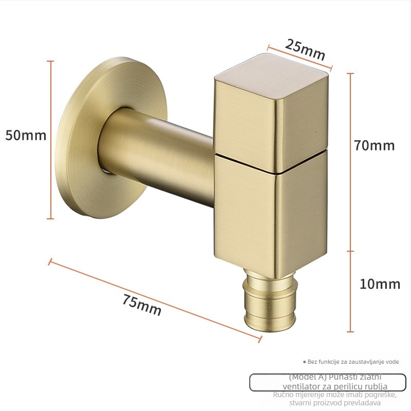 Belode SZ2302 ugrađena slavina za perilicu rublja, jednoručni upravljač hladnom vodom, bakrena s elektroplatijom, brz izlaz, 1–80°C