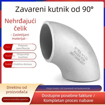 Kut cijevi od ugljičnog čelika, veliki promjer, zavareni spoj, 90°, bez šavova, debeli zid, Ø100 mm
