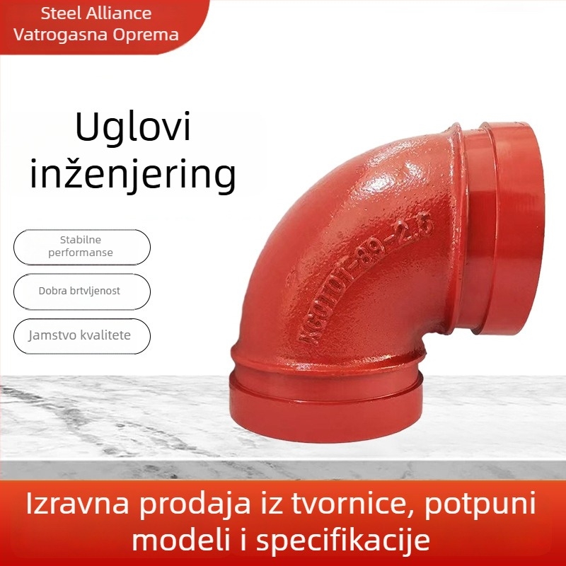 90° galvanizirani žljebasti zavoj cijevi s spojem tipa stezaljka