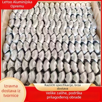 Aluminijski zavoj cijevi, bezšivni zavar, debljina stijenke 2–20 mm, promjer po potrebi, 90° i 45°