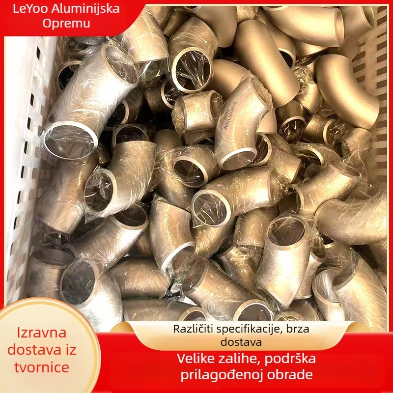 Aluminijski zavoj cijevi, bezšivni zavar, debljina stijenke 2–20 mm, promjer po potrebi, 90° i 45°