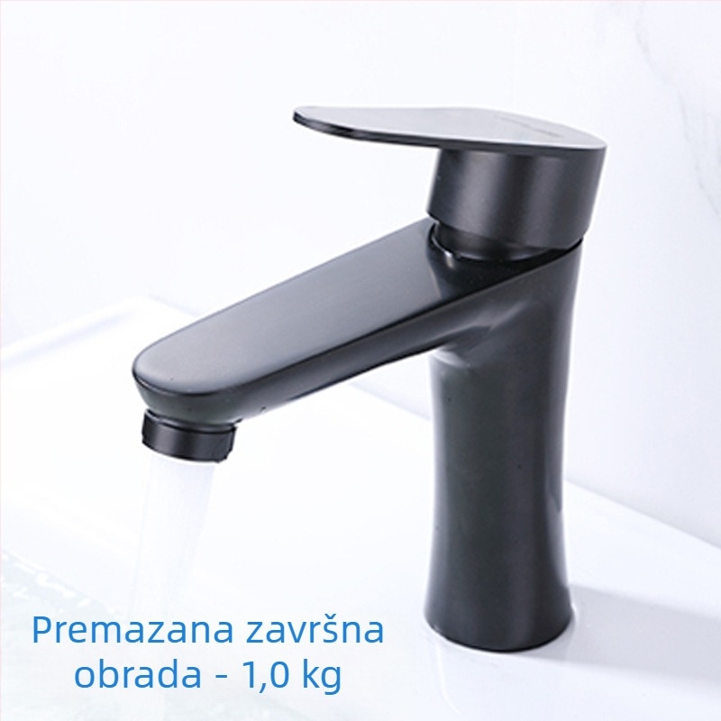 Nehrđajući čelični miješalica za umivaonik SUS3309, keramički kartridž, 0–80 °C, 1 MPa, promjer priključka 32–40 mm, jednoručni, moderan dizajn