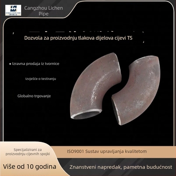 Bezšumni zavoj s dugim polumjerom, 90° zavareni; ugljični čelik; DN15-DN1500; debljina stijenke 3–30 mm; debljina cijevi 2.5–30 mm; GB/T12459-2017; GOST17375-2001