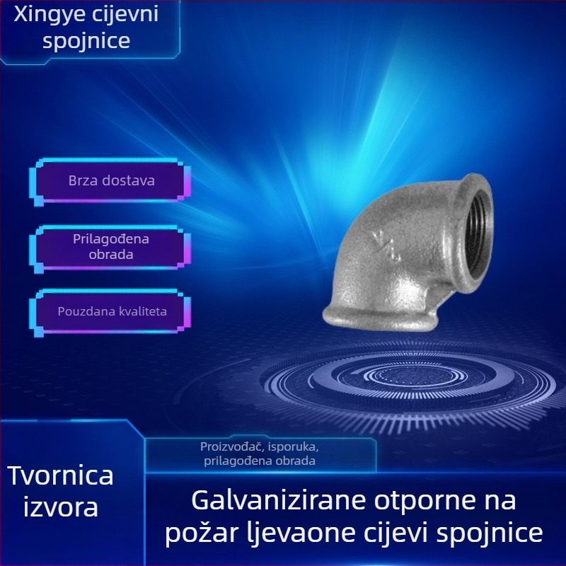 Malleable Iron Tee, Threaded, Corrosion-Resistant, Model 90, ISO 9001
