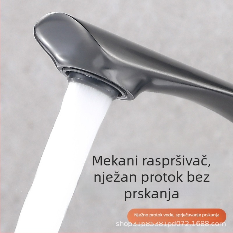 Umivaonski faucet s toplom i hladnom vodom, montaža kroz jednu rupu, tijelo od cinkovog legura, keramički disk ventil, model 17001