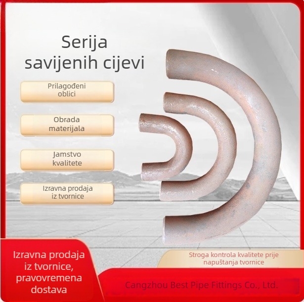 U-oblik zavoj za kotao, 180° dugi radiusni zavoj, 1.5D legura ugljično‑čeličnog čelika, otpornost na visok tlak