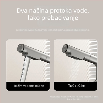 Slavina za umivaonik od čeljust bakra s digitalnim zaslonom, gunmetal završna obrada, za kućnu upotrebu, izvučna, dvostruka kontrola tople i hladne vode