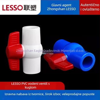 PVC kuglični ventil, marke Liansu, model Ball valve, debljina stijenke 2.0 mm, Nacionalni standard