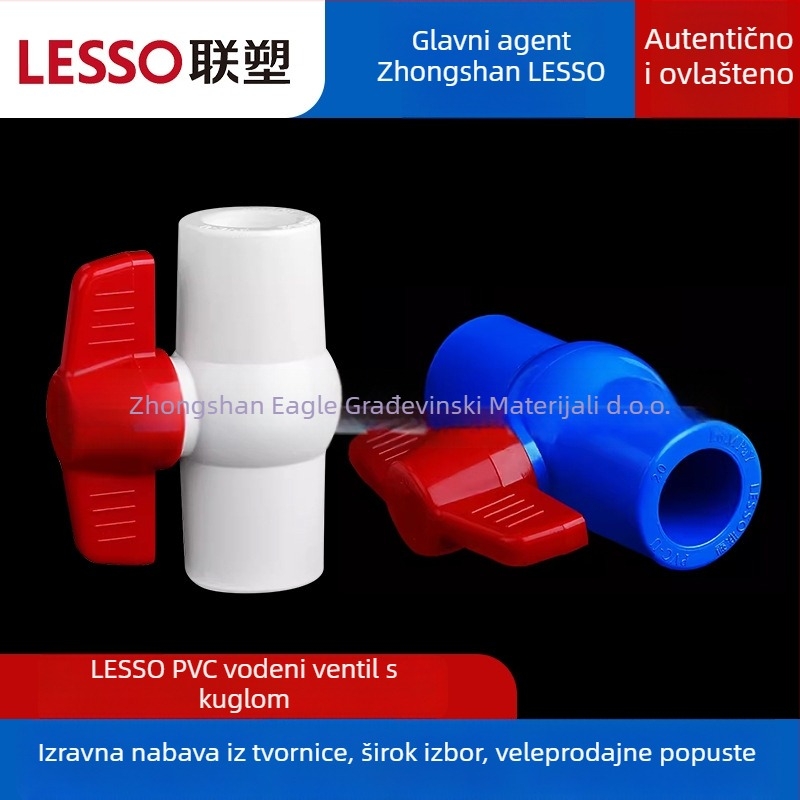 PVC kuglični ventil, marke Liansu, model Ball valve, debljina stijenke 2.0 mm, Nacionalni standard