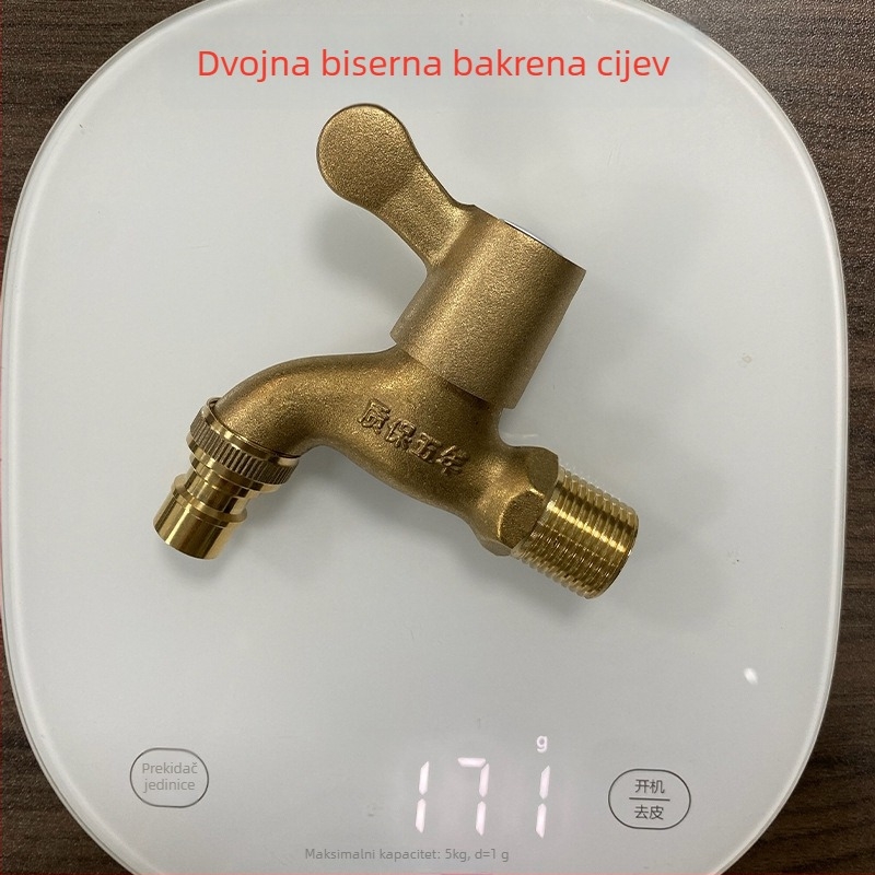 Bakreni kuhinjski slavina s produženim izljevom – miješajući slavina, potpuno bakreno jezgro ventila, jednostruka spojka, elektroplatirani završni sloj