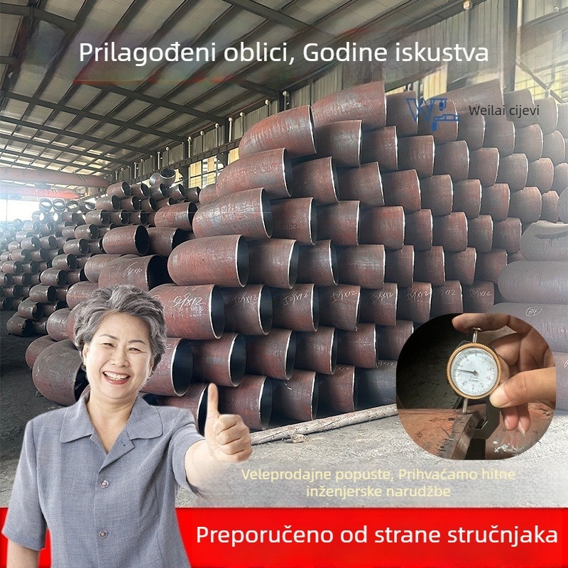Bešavni cijevni zavoj prema nacionalnom standardu, velikog promjera, ugljična čelika, 20#, Q235, zavaren 90° zavoj