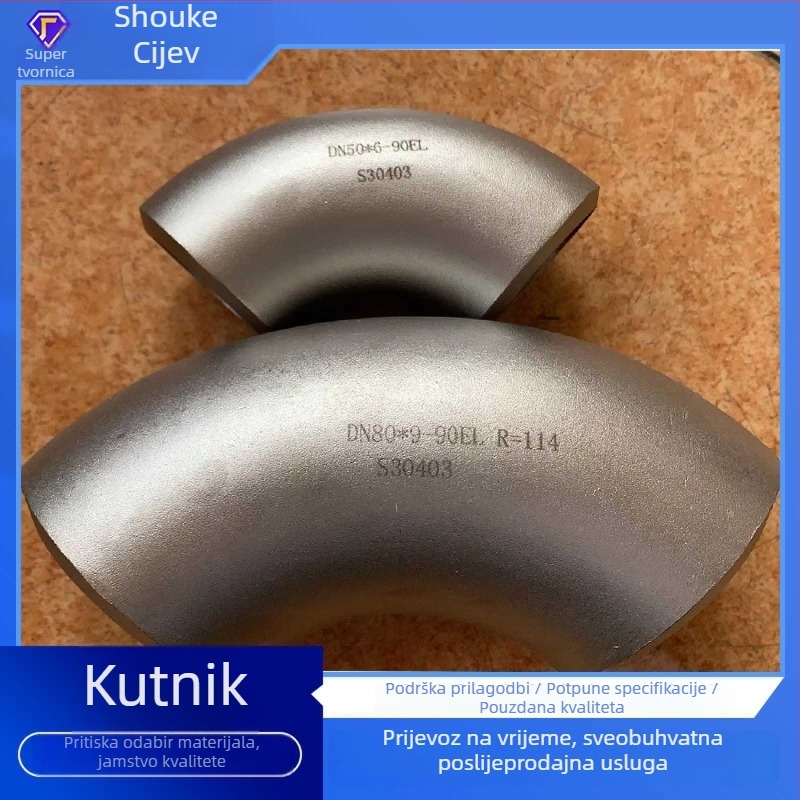 Nerezani čelični kutni spoj cijevi, DN15–DN600, debljina zida 3–10 mm, visoki tlak, standard GB/T2459-2017