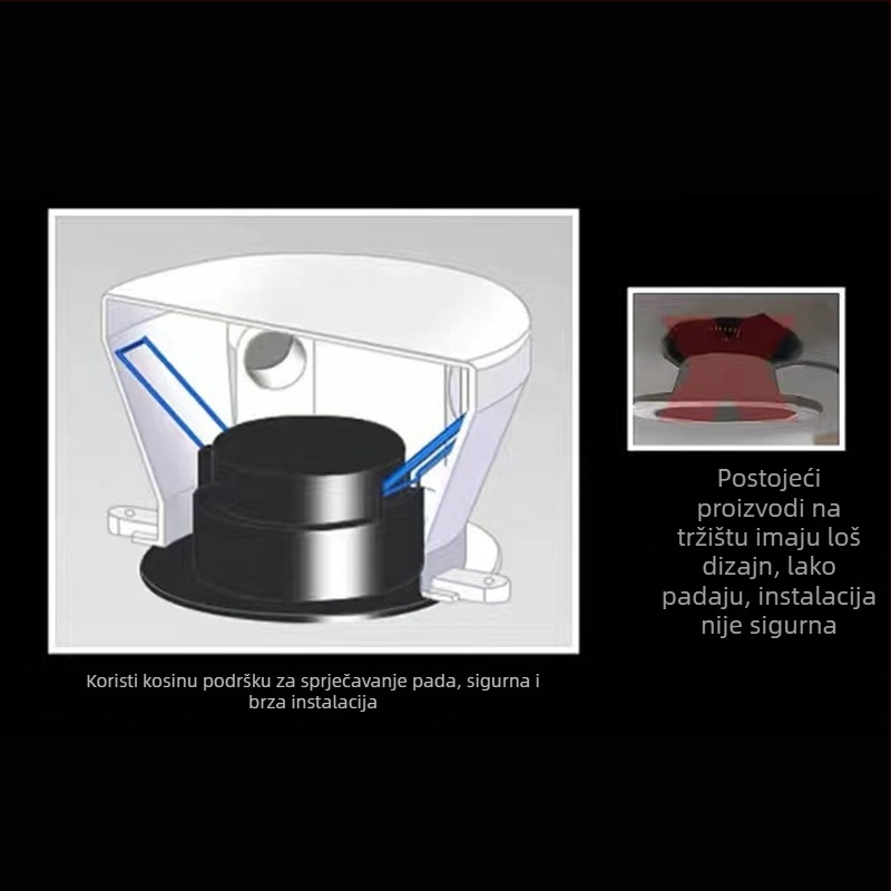 Ugradbena donja kutija za downlight, PVC, model 80, serija Downlight embedded parts, zaštita kućišta: Izvrsna, debljina zida: prilagodljiva