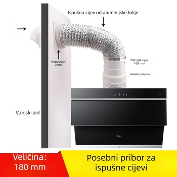 PVC odvodi spoj za odvod zraka: reduktor 180→160, 200 T spoj i koljeno