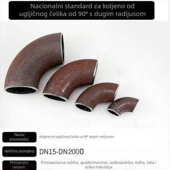 Karbonski čelični kut, zavareni, 90°, model ZTT184, debljina zida 5, GB/T12459-2017, razina A