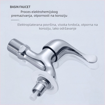 Bakreni miješalica za perilicu rublja, ugrađena u zid, hladna voda, 0-40°C, mjedreno jezgro ventila