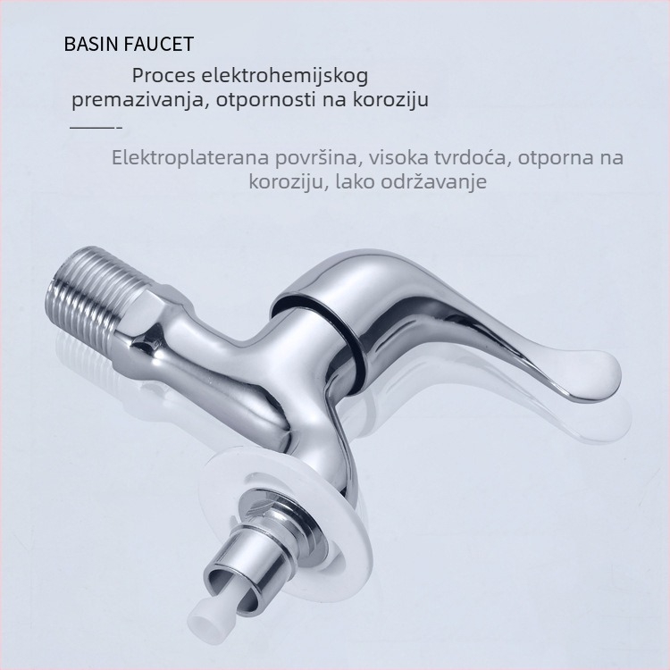 Bakreni miješalica za perilicu rublja, ugrađena u zid, hladna voda, 0-40°C, mjedreno jezgro ventila