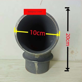 Zavareni kut od ugljičnog čelika, 90°, promjer 133 mm, debljina zida 5 mm