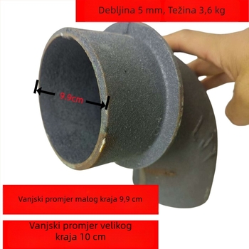 Zavareni kut od ugljičnog čelika, 90°, promjer 133 mm, debljina zida 5 mm