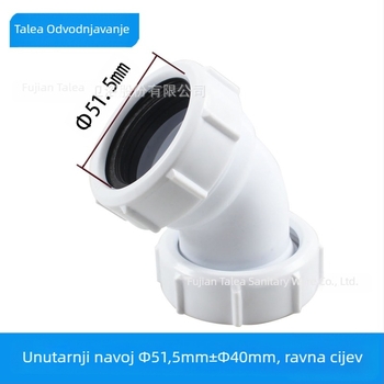 Tuš koljeno 45°, brzo spajanje 40 mm, model QS705C001, plastika