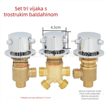 Kada miješalica s bakrenim tijelom; radna temperatura 0–100 °C; nazivni tlak 1 MPa; keramička kaseta; vertikalna ugradnja
